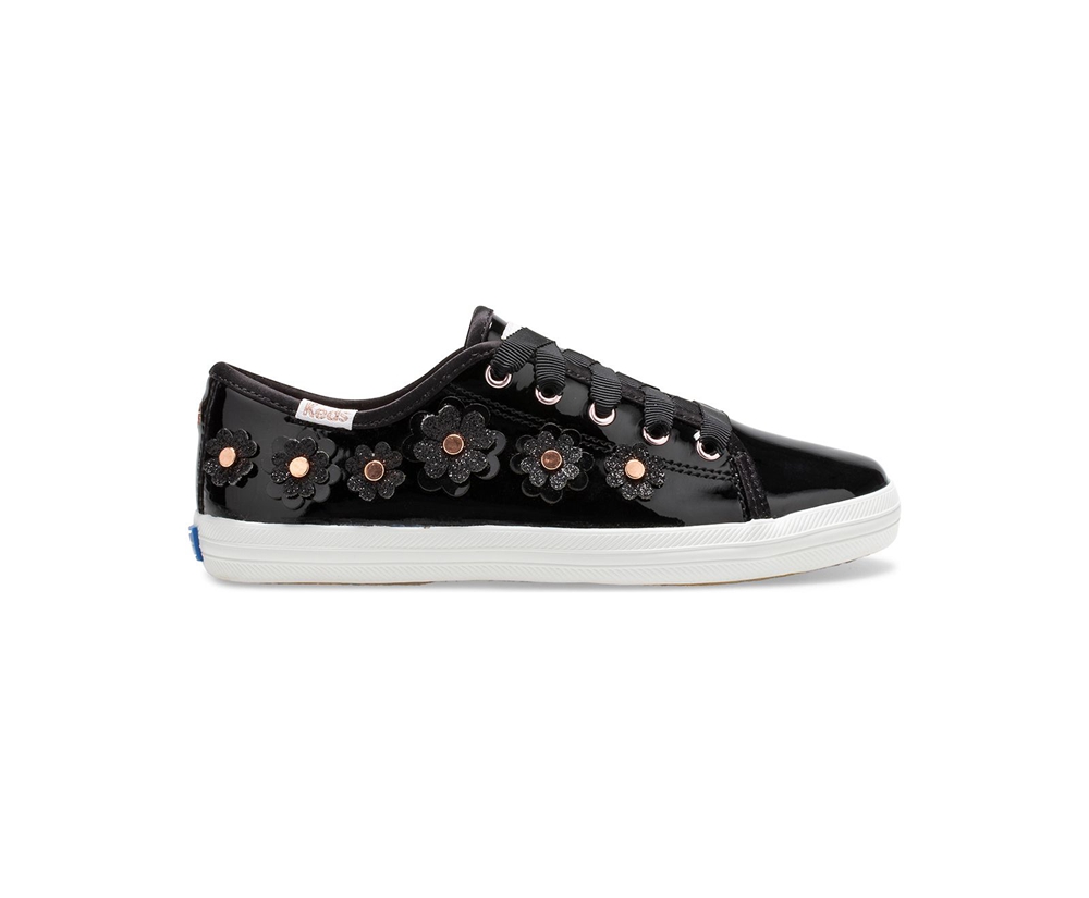 Zapatillas Keds Niños Negras - Kate Spade New York Kickstart Patent Cuero - 397-IYGQCW